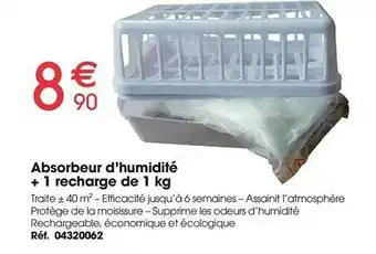 Absorbeur D'humidité + 1 Recharge De 1 Kg