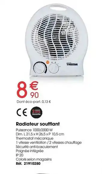 Radiateur Soufflant Tristar