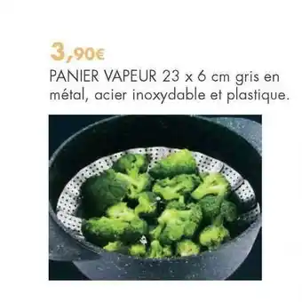 Panier Vapeur 23 X 6 Cm Gris En Métal,
