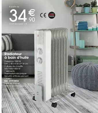 Brico Pro Radiateur à Bain D'huile offre