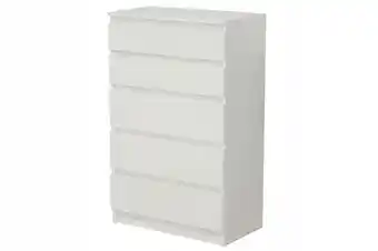 Bricomarché Cleo - commode de chambre 5 tiroirs - dimensions 60x35x112.5 cm - meuble de rangement - blanc offre