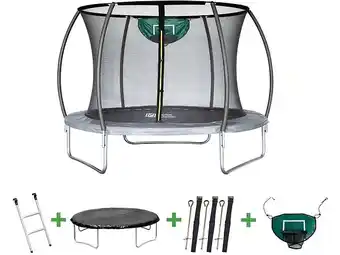 Bricomarché Trampoline avec filet intérieur et panier de basket jumper ø3,05 - gris offre