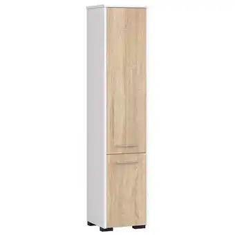 Bricomarché Frank - colonne de salle de bain style moderne - 30x140x30 - 5 tablettes+2 portes - étagère - sonoma offre