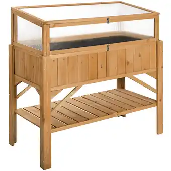 Bricorama Carré potager de jardin sur pied surélevé avec étagère + châssis de jardin 119x53x124cm offre