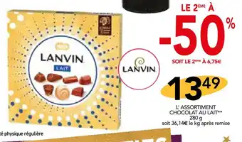 Stokomani Lanvin l’ assortiment chocolat au lait offre
