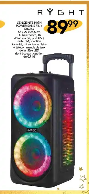 Stokomani Ryght l’enceinte high power sans fil + micro offre