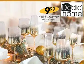 Stokomani Déclic'home les 3 flûtes à champagne ou les 3 verres à vin ou les 3 gobelets offre