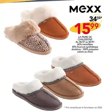 Stokomani Mexx la paire de chaussons offre