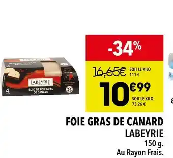 Supeco Labeyrie foie gras de canard offre