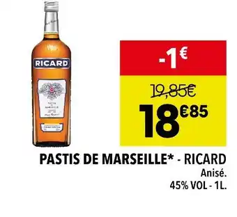 Supeco Ricard pastis de marseille offre