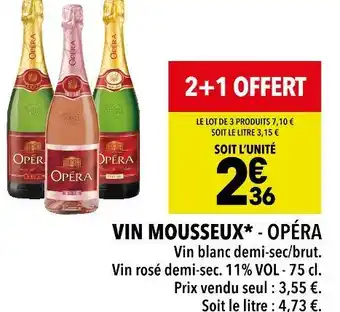 Supeco Opéra vin mousseux offre
