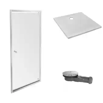 Receveur douche jacob delafon ipso 90 x 90 + paroi porte pivotante + bonde