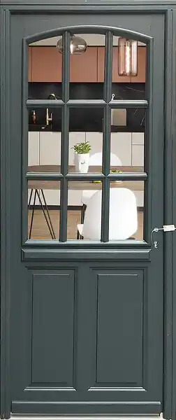 Brico Cash Porte d entree bois exo vitree alexa 215x80 poussant gauche cote tableau vendue avec poignee et barillet gd menuiseries offre