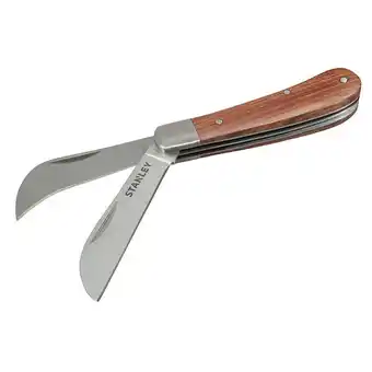 Couteau d'électricien à 2 lames stanley stht0-62687 manche bois