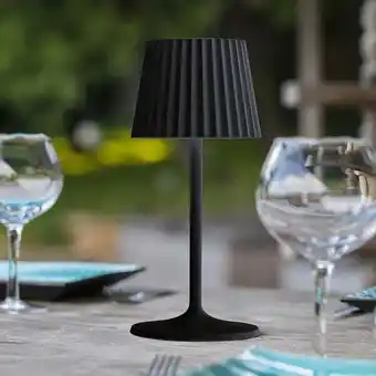 Lampe de table sans fil led abby black noir aluminium h30cm
