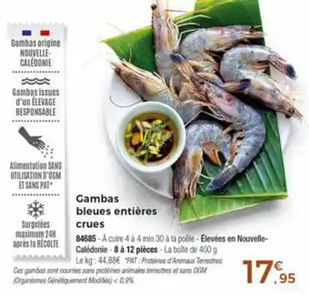 Thiriet Gambas bleues entières crues offre