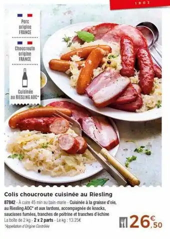 Thiriet Colis choucroute cuisinée au riesling offre