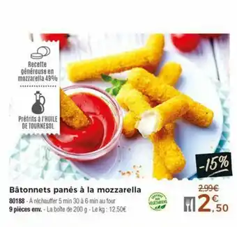 Thiriet Bâtonnets panés à la mozzarella offre