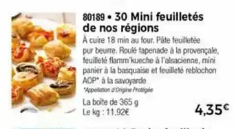 Thiriet 30 Mini feuilletés de nos régions offre
