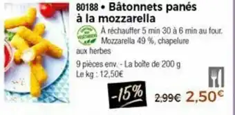 Thiriet Bâtonnets panés à la mozzarella offre