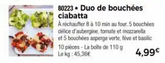 Thiriet Duo de bouchées ciabatta offre
