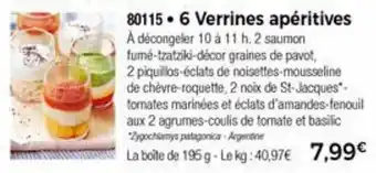 Thiriet 6 Verrines apéritives offre