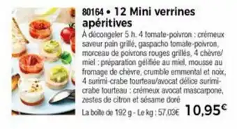 Thiriet 12 Mini verrines apéritives offre