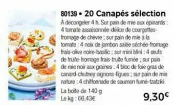 Thiriet 20 Canapés sélection offre
