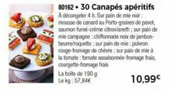 Thiriet 30 Canapés apéritifs offre