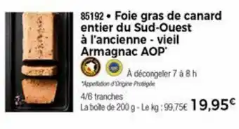 Thiriet Foie gras de canard entier du sud-ouest offre