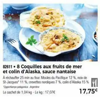 Thiriet 8 Coquilles aux fruits de mer et colin d'alaska, sauce nantaise offre