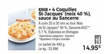 Thiriet 4 Coquilles st-jacques offre