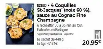 Thiriet 4 Coquilles st jacques offre