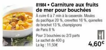 Thiriet Garniture aux fruits de mer pour bouchées offre
