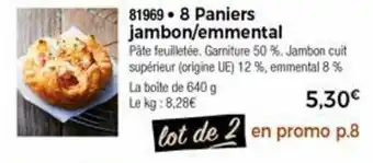 Thiriet 8 Paniers jambon/emmental offre