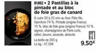Thiriet 2 Pastillas à la pintade et au bloc de foie gras de canard offre