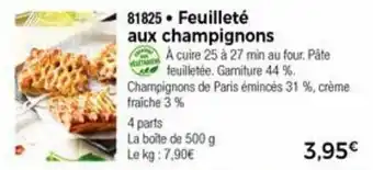 Thiriet Feuilleté aux champignons offre