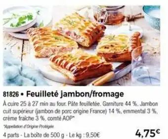 Thiriet Feuilleté jambon/fromage offre