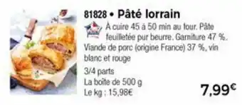 Thiriet Pâté lorrain offre