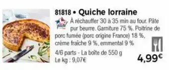 Thiriet Quiche lorraine offre