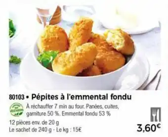 Pépites à l'emmental fondu