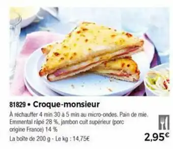 Thiriet Croque-monsieur offre