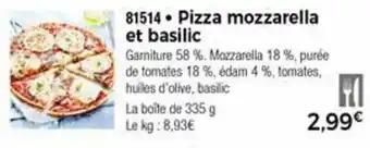 Thiriet Pizza mozzarella et basilic offre