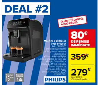 Carrefour Machine à Expresso avec Broyeur Réf. EP1220/00 offre