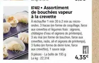 Thiriet Assortiment De Bouchees Vapeur a la Crevette offre