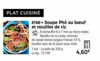 Thiriet Soupe Pho Au Boeuf Et Nouilles De Riz offre