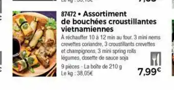 Thiriet Assortiment De Bouchées Croustillantes Vietnamiennes offre