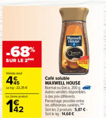 Carrefour Café soluble Maxwell House offre