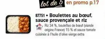 Thiriet Boulettes Au Boeuf, Sauce Provencale Et Riz offre