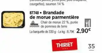 Thiriet Brandade De Morue Parmentiére offre